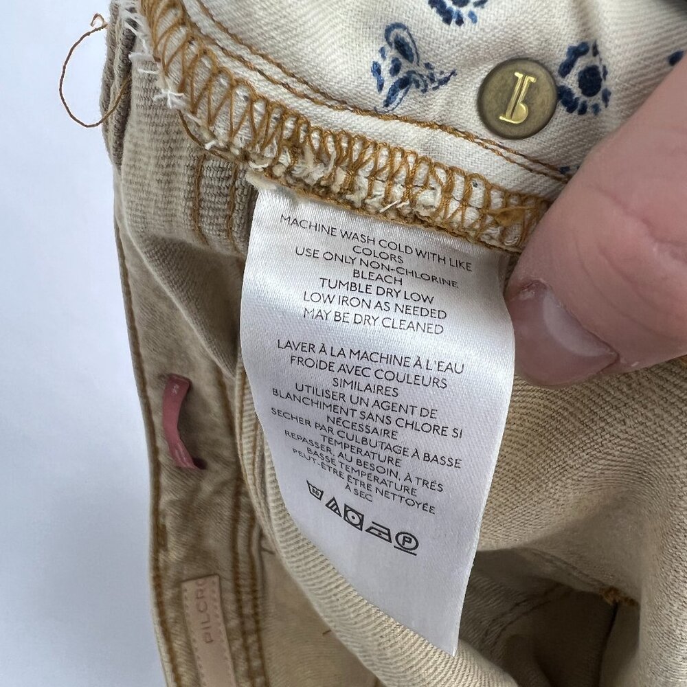 Pilcro  Anthropologie Tan Damask Print Slim Boyfriend Jeans Size 29 - Picture 10 of 14